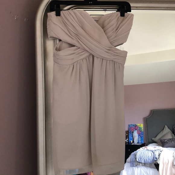 BCBG Ivory Chiffon Strapless Dress - Picture 2 of 2